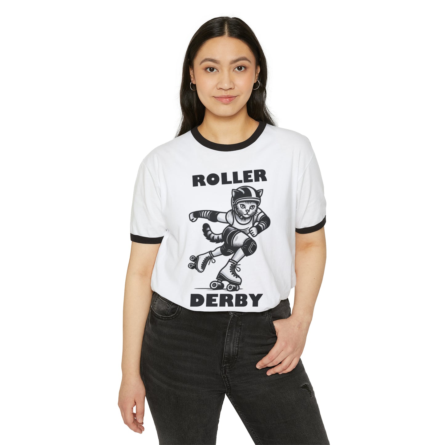 Roller Derby B&W Cat - Unisex