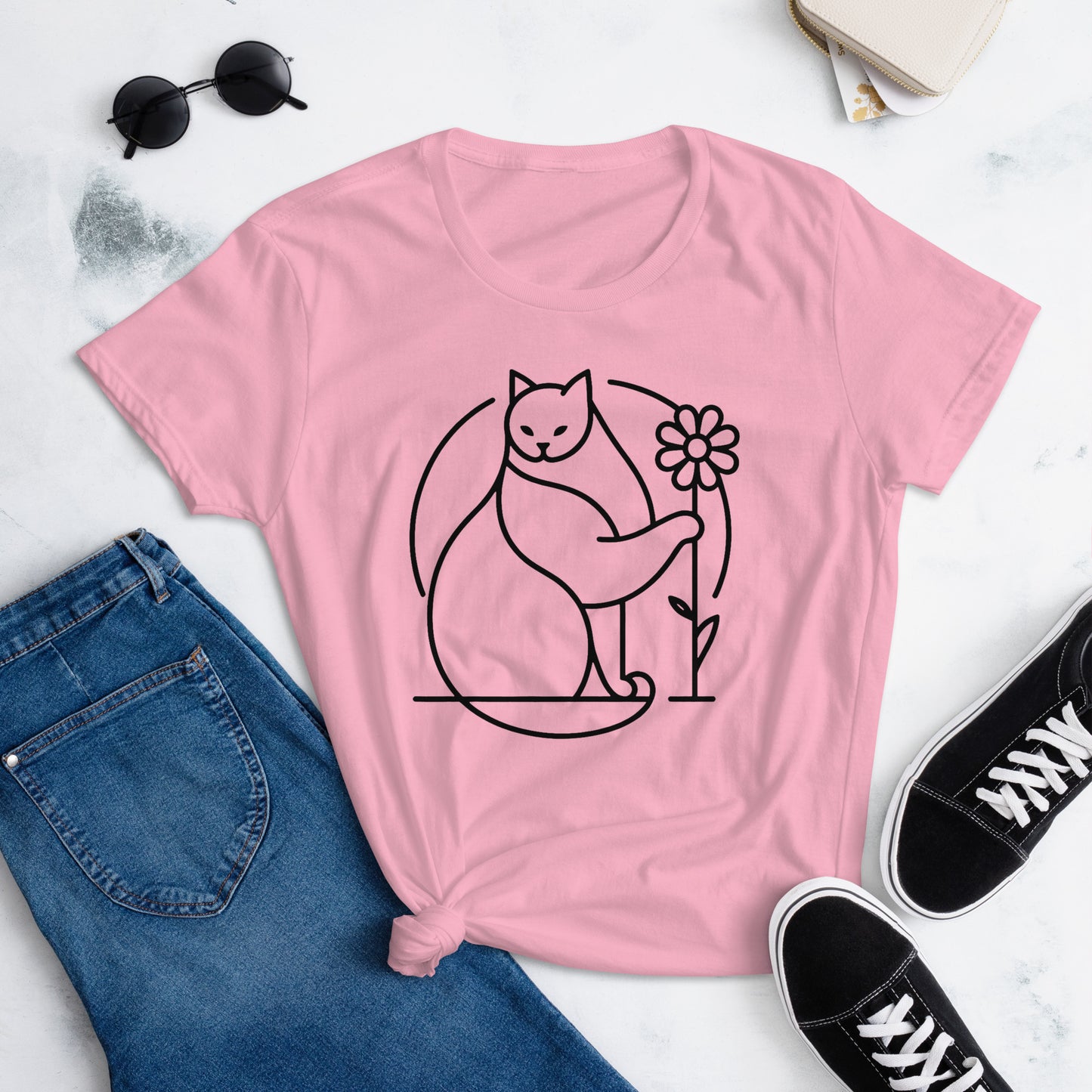 Cat & Flower - Women