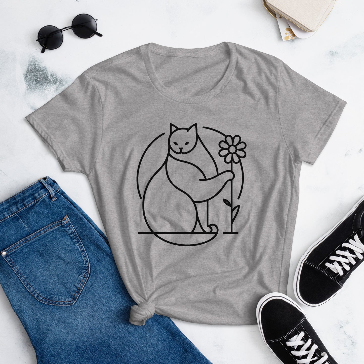 Cat & Flower - Women